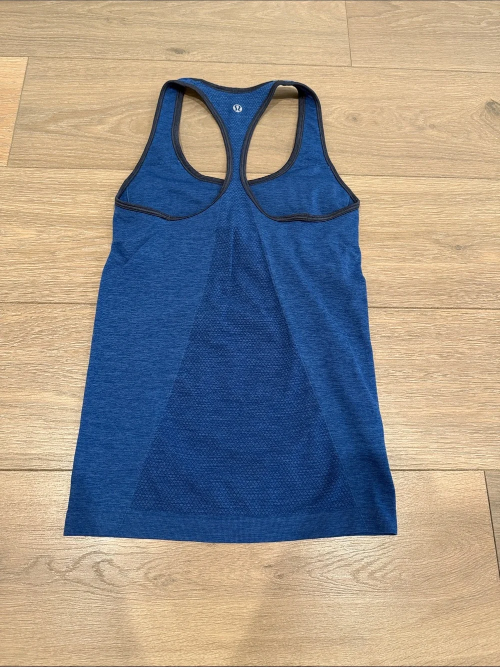 LULULEMON Heathered Rugged Blue Inkwell Ebb & Flow Racerback Gym Tank Top Size 6